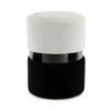 Pouf Samt Creme/Schwarz DxH: 35x46 cm - Creme/Schwarz, Basics, Holz/Holzwerkstoff (35/46/35cm) - Kayoom