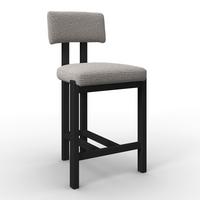 BAROVÁ STOLIČKA JONNA - čierna/svetlosivá, Modern, drevo/textil (51/102/54cm) - Bessagi Home