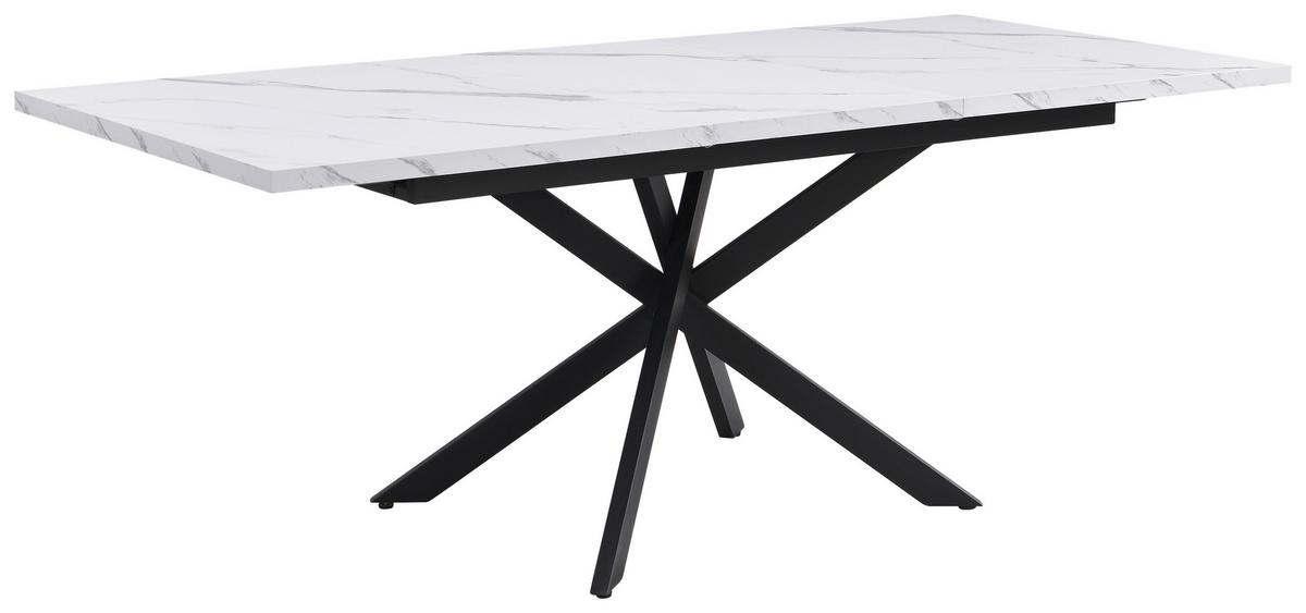 Kihúzható Asztal Erik - fekete/fehér, Lifestyle, faalapú anyag/fém (150-200/75/90cm) - Kenwood
