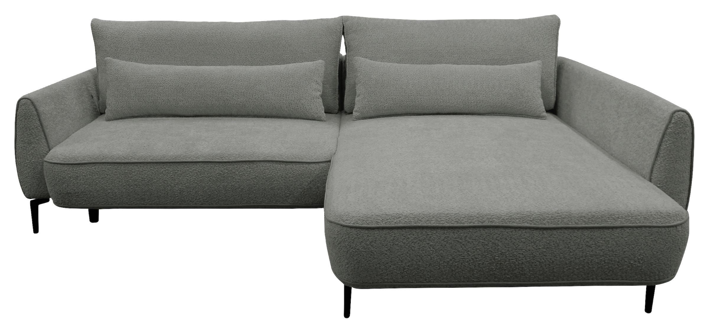 Ecksofa Abriamo Grau 273x204 Cm - Creme/Schwarz, Design, Textil (273/204cm) - MID.YOU