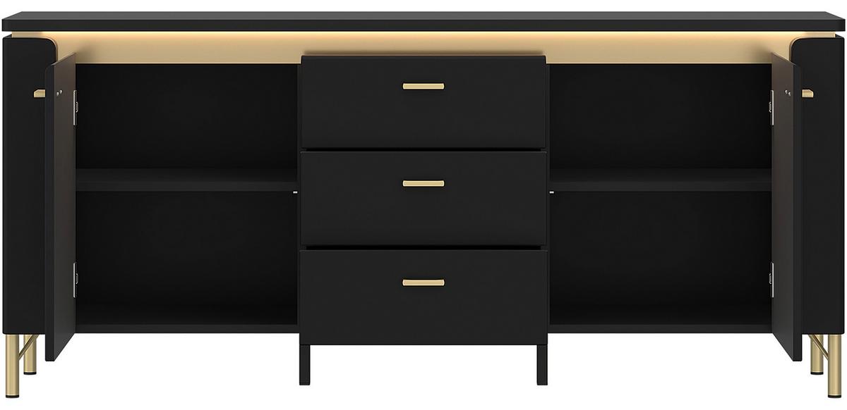 TV-Element Norica Goldfarben/Schwarz B: 155,3 cm - Goldfarben/Schwarz, Trend, Holzwerkstoff (155,3/70/40cm) - Sonnhaus