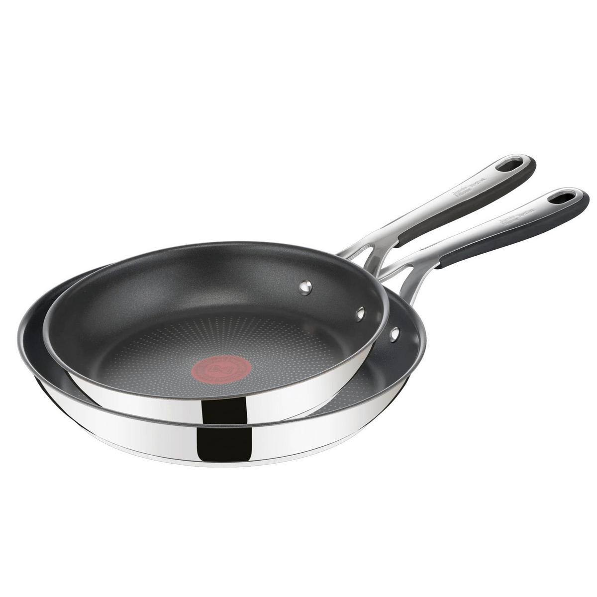 PFANNENSET JO PFANNEN-SET 24/28 - Edelstahlfarben/Schwarz, Basics, Metall - Jamie Oliver