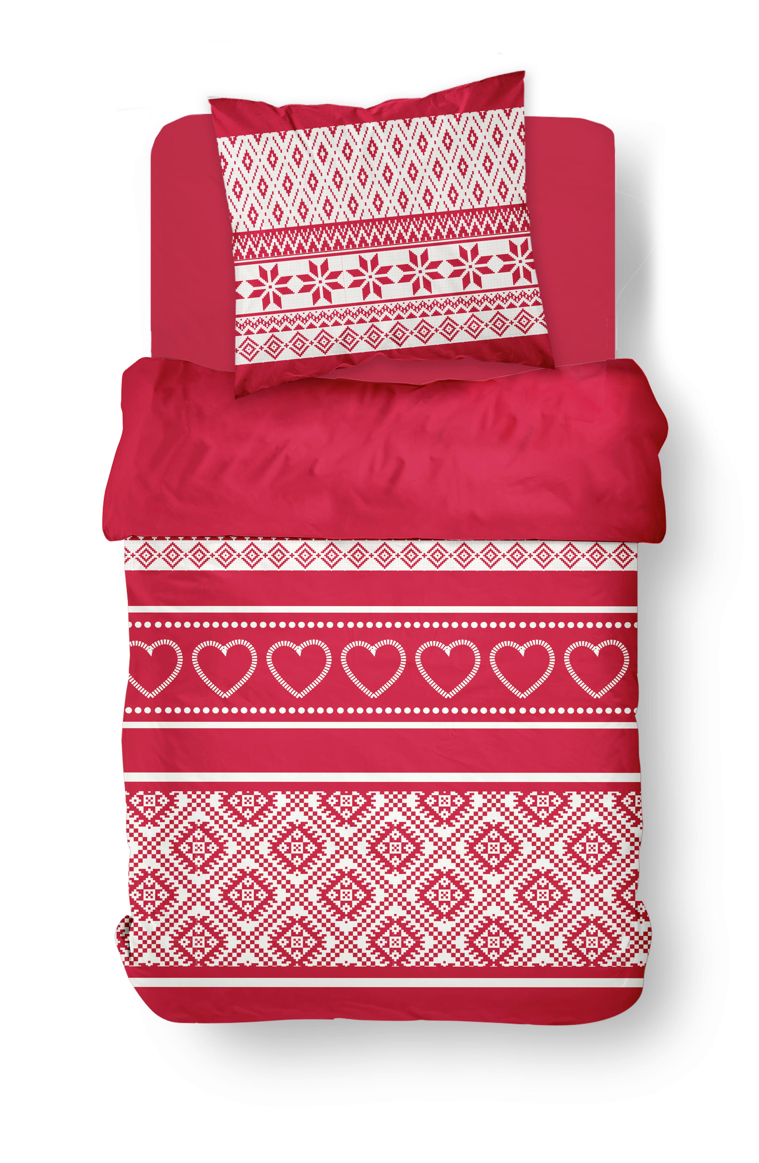 POSTEĽNÁ BIELIZEŇ WONDERLAND - červená, textil (140/200cm)