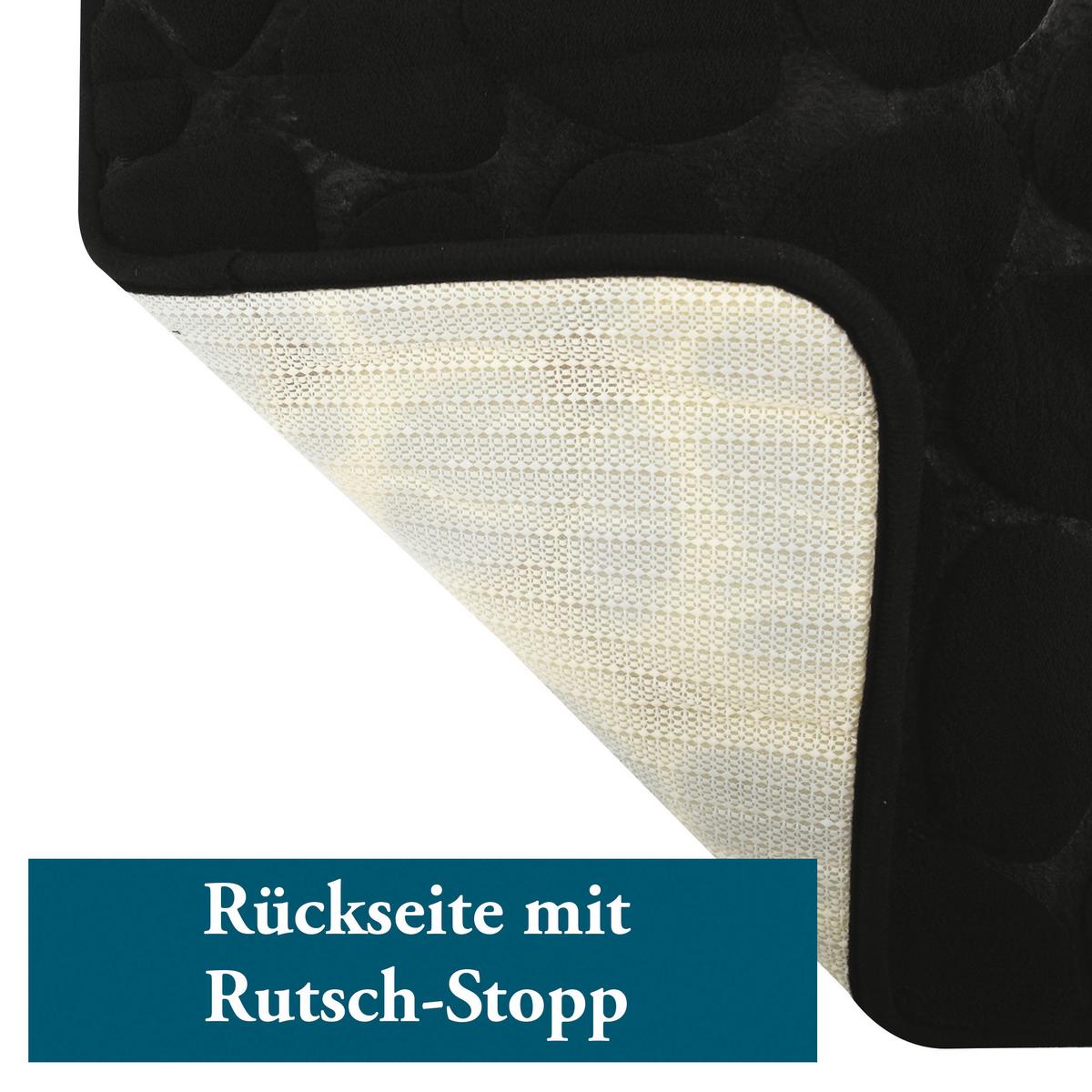 Badteppich Schwarz 50/80 Cm - Schwarz, KONVENTIONELL (50/80cm) - Spirella