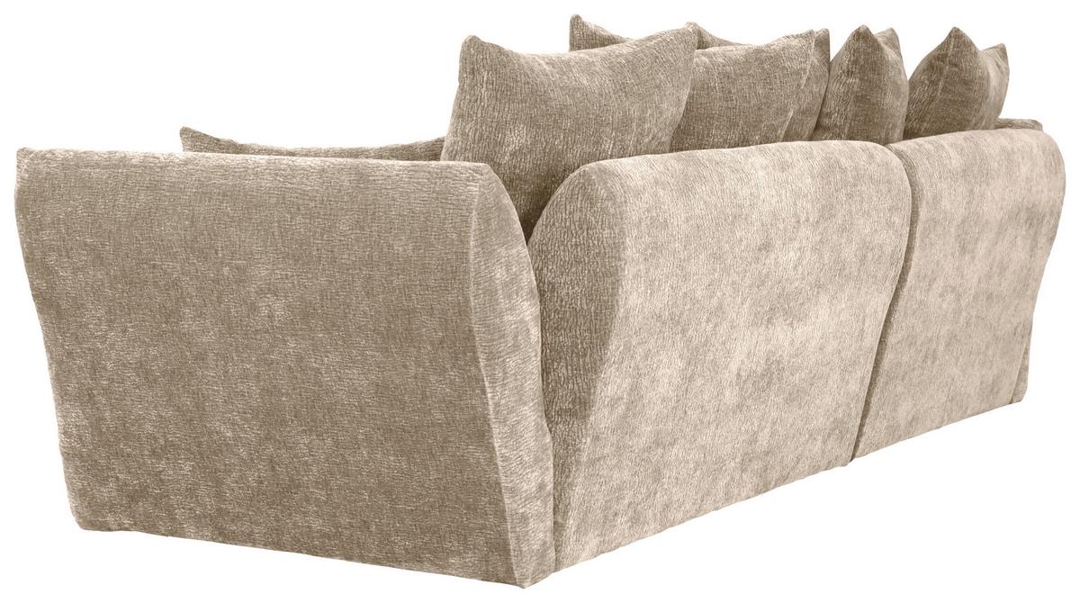 Univerzálna sedačka CAMMELLIO, sivohnedá ženilka, 7 vankúšov - čierna/taupe, Modern, textil (296/75-95/189cm) - Mömax