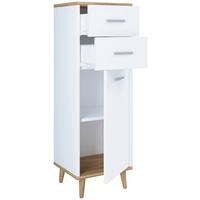 Midischrank Bad Landos BxH 32x97 cm Weiß - Eichefarben/Braun, MODERN, Holzwerkstoff (32/97/28cm) - MID.YOU
