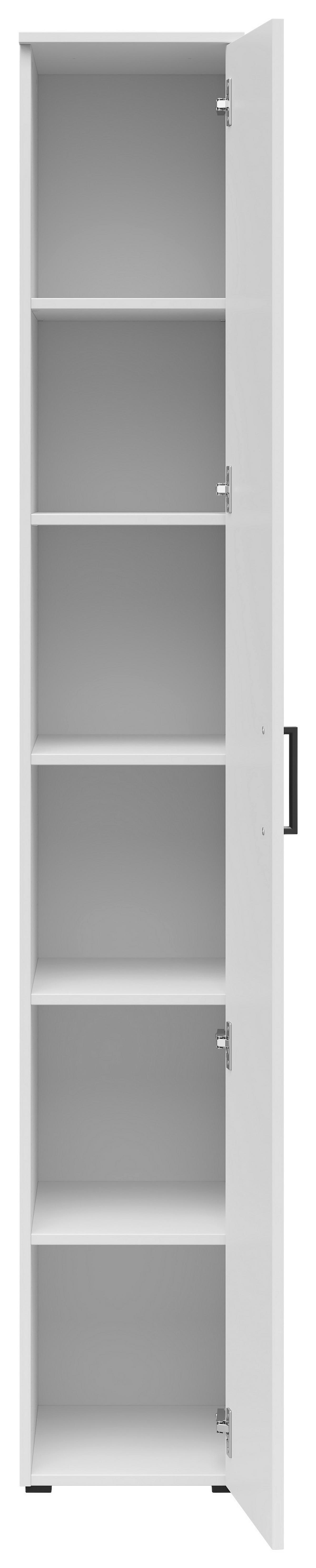 Skriňa MULTISTAURAUM š: 30cm - čierna/biela, Modern, kompozitné drevo/plast (30/195/40cm)