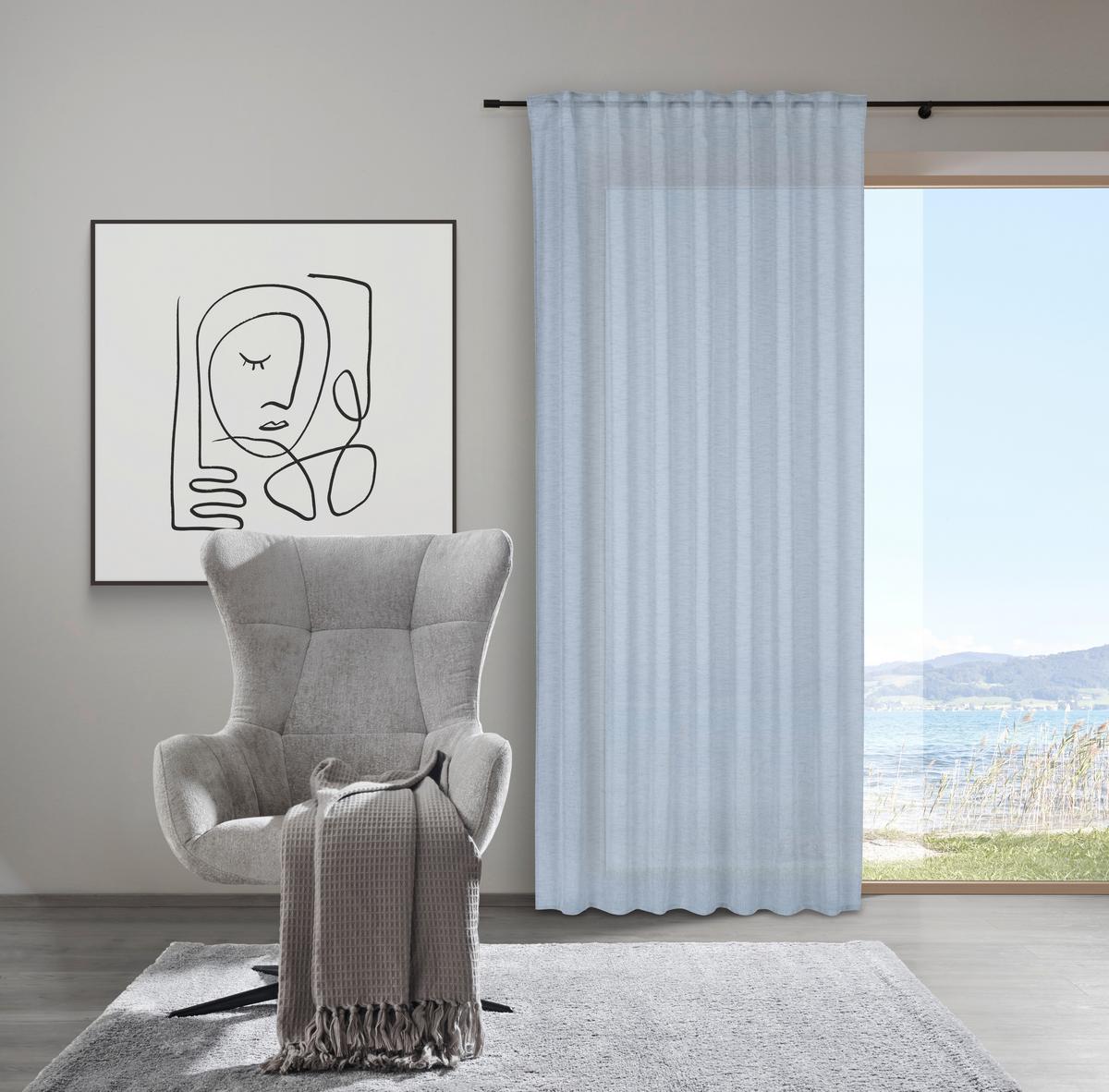 HOTOVÝ ZÁVES SIGRID -EXT- - modrá, Romantik / Landhaus, textil (140/245cm) - Premium Living