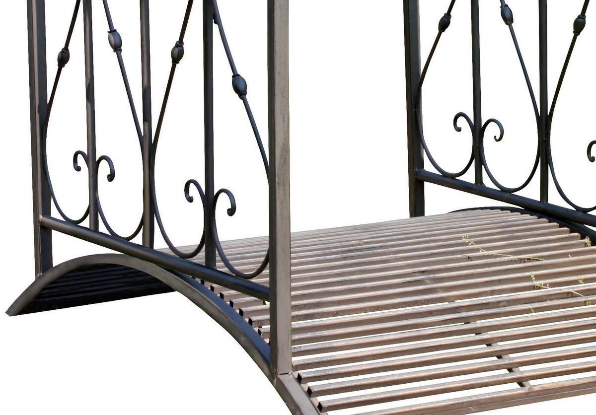 Gartenbrücke Aus Stahl Mit Geländer Taupo L: Ca. 120,5 Cm - Rostfarben, MODERN, Metall (120,5/81/94,5cm)