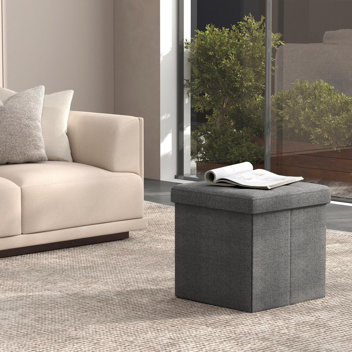 Sitzbox Dunkelgrau B: 30 cm - Dunkelgrau, Basics, Holzwerkstoff/Textil (30/30/30cm)