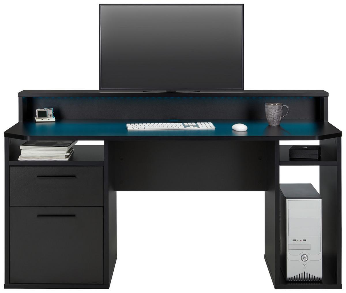 HERNÍ STŮL RACER-LIGHT - černá, Konvenční, kov/kompozitní dřevo (160/91/72cm)