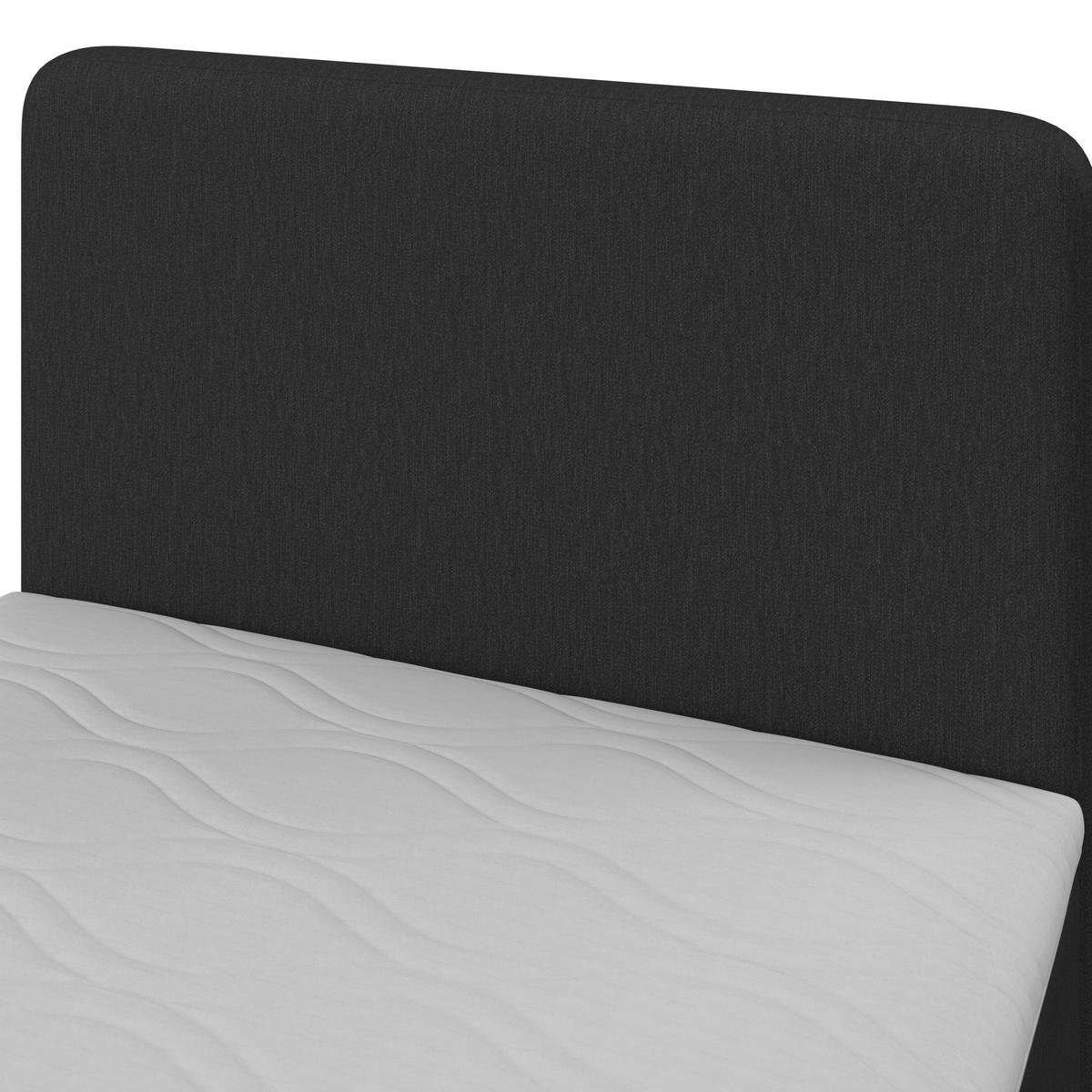 Boxspringová postel VIDA 90x200, tmavě šedá, s topperem - černá/tmavě šedá, Moderní, dřevo/textil (90/200cm) - Bessagi Home