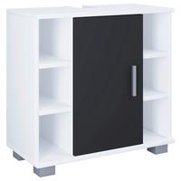 Waschbeckenunterschrank Zalo M B: 60 Cm Schwarz/weiß - Schwarz/Weiß, MODERN, Holzwerkstoff (60/57,7/30,4cm) - MID.YOU