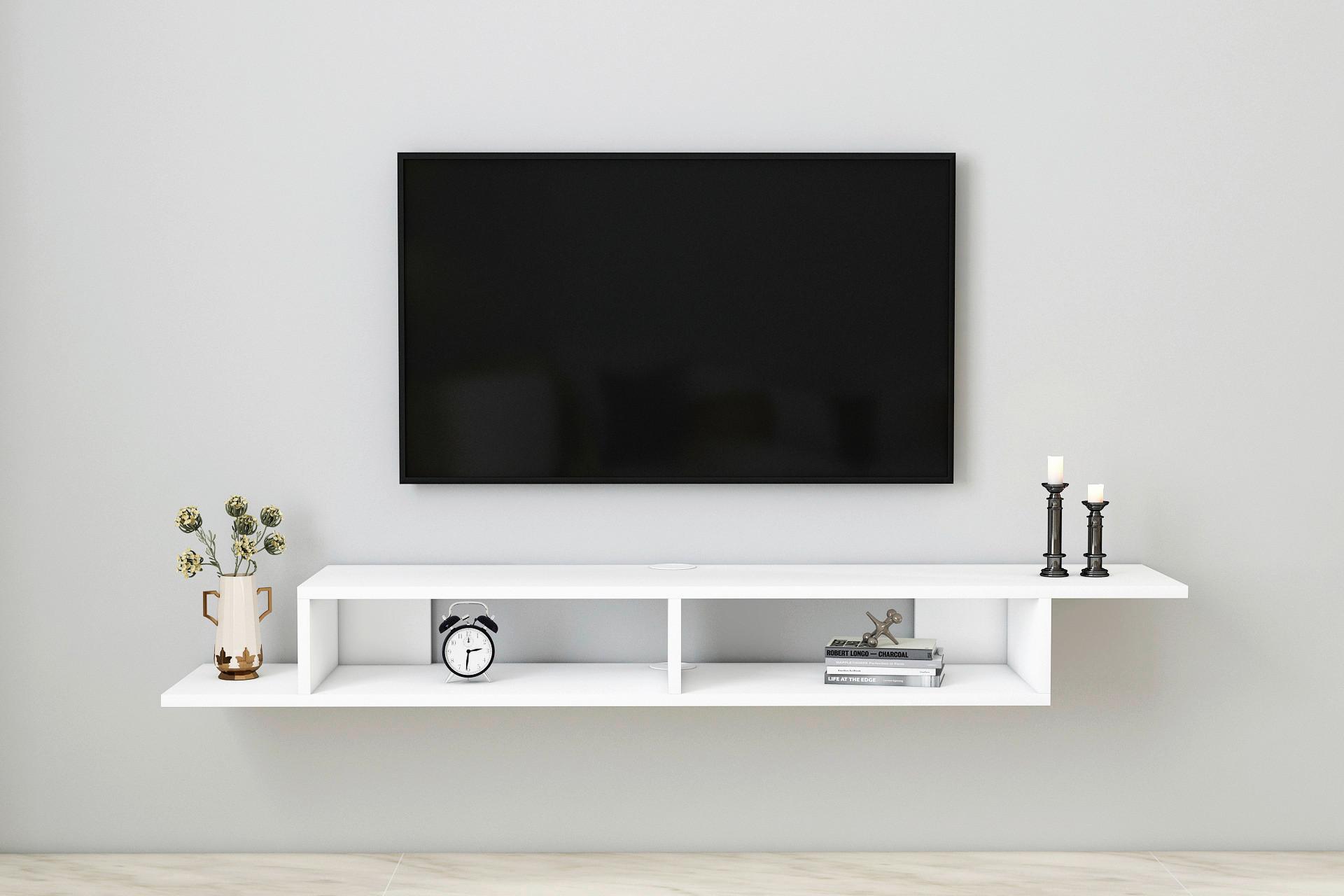 Wandboard Artemis TV-Wandregal - Weiß, Design, Holzwerkstoff (149/16,4/29,6cm) - Livetastic