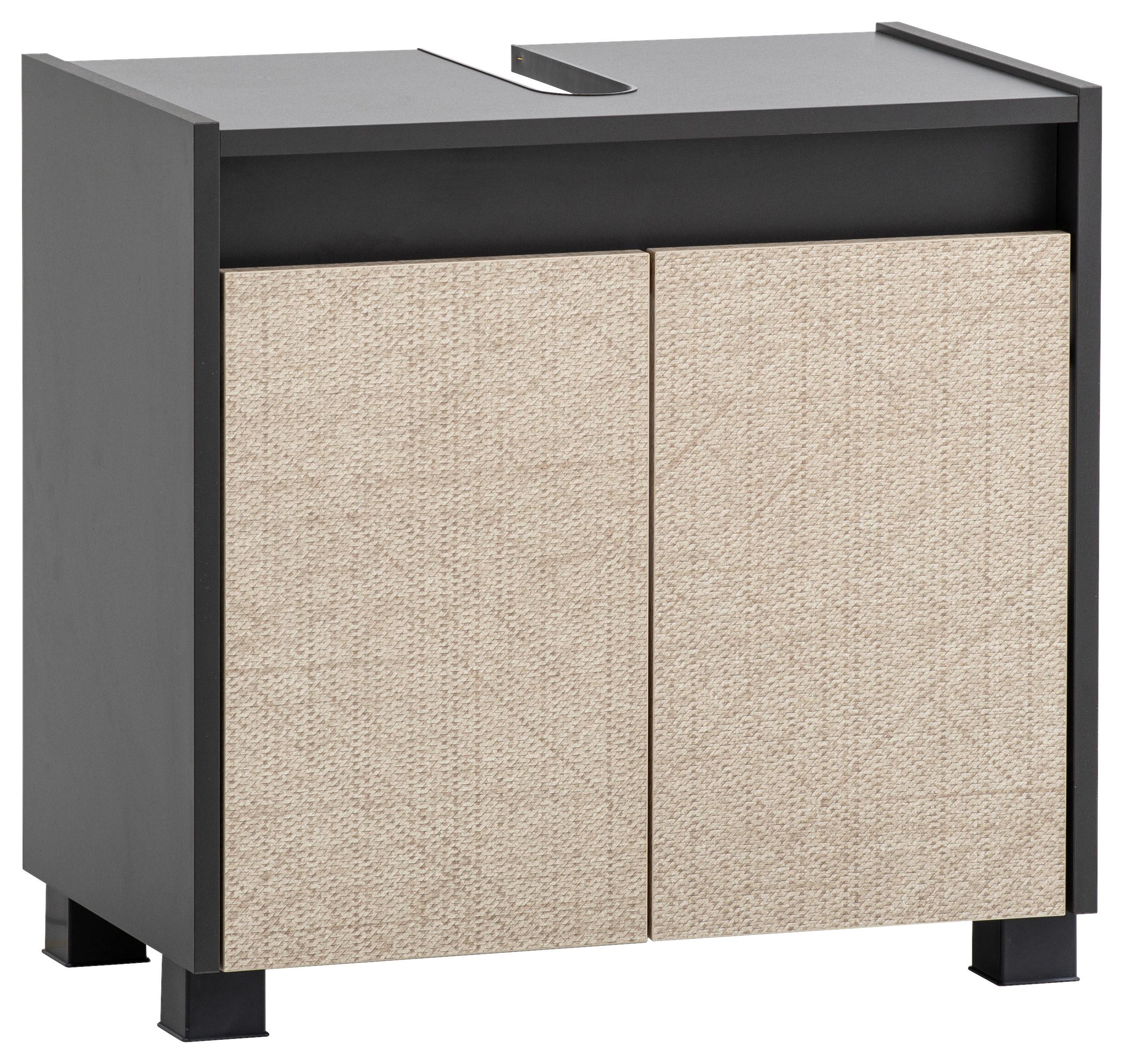 Waschbeckenunterschrank Sander Beige/Anthrazit B: 56,9cm - Beige/Anthrazit, MODERN, Holzwerkstoff (56,9/54,6/33cm) - MID.YOU