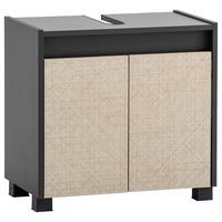 Waschbeckenunterschrank Sander Beige/Anthrazit B: 56,9cm - Beige/Anthrazit, MODERN, Holzwerkstoff (56,9/54,6/33cm) - MID.YOU
