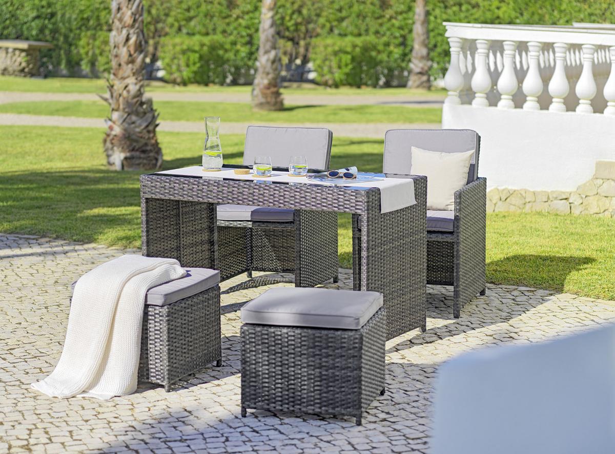 Kerti Szett Emma - barna/fekete, Modern, műanyag/textil - Luca Bessoni