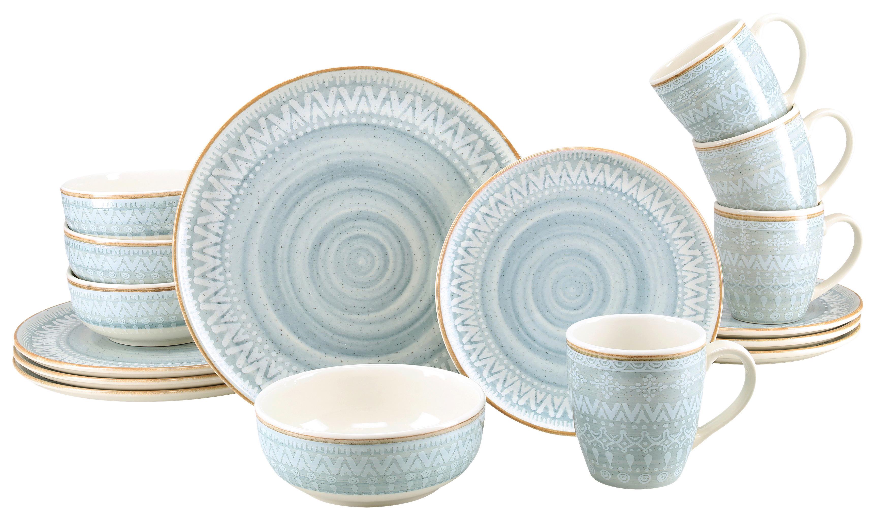 KOMBISERVICE CONGO AZUL - Hellblau, Basics, Keramik (31,8/23,5/29,1cm) - Creatable