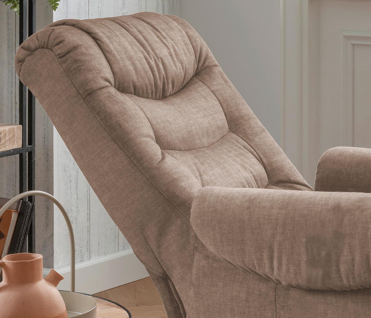 Fernsehsessel Nino Hellbraun B: 78 cm - Hellbraun/Schwarz, Design, Textil (78/107/93cm) - Livetastic