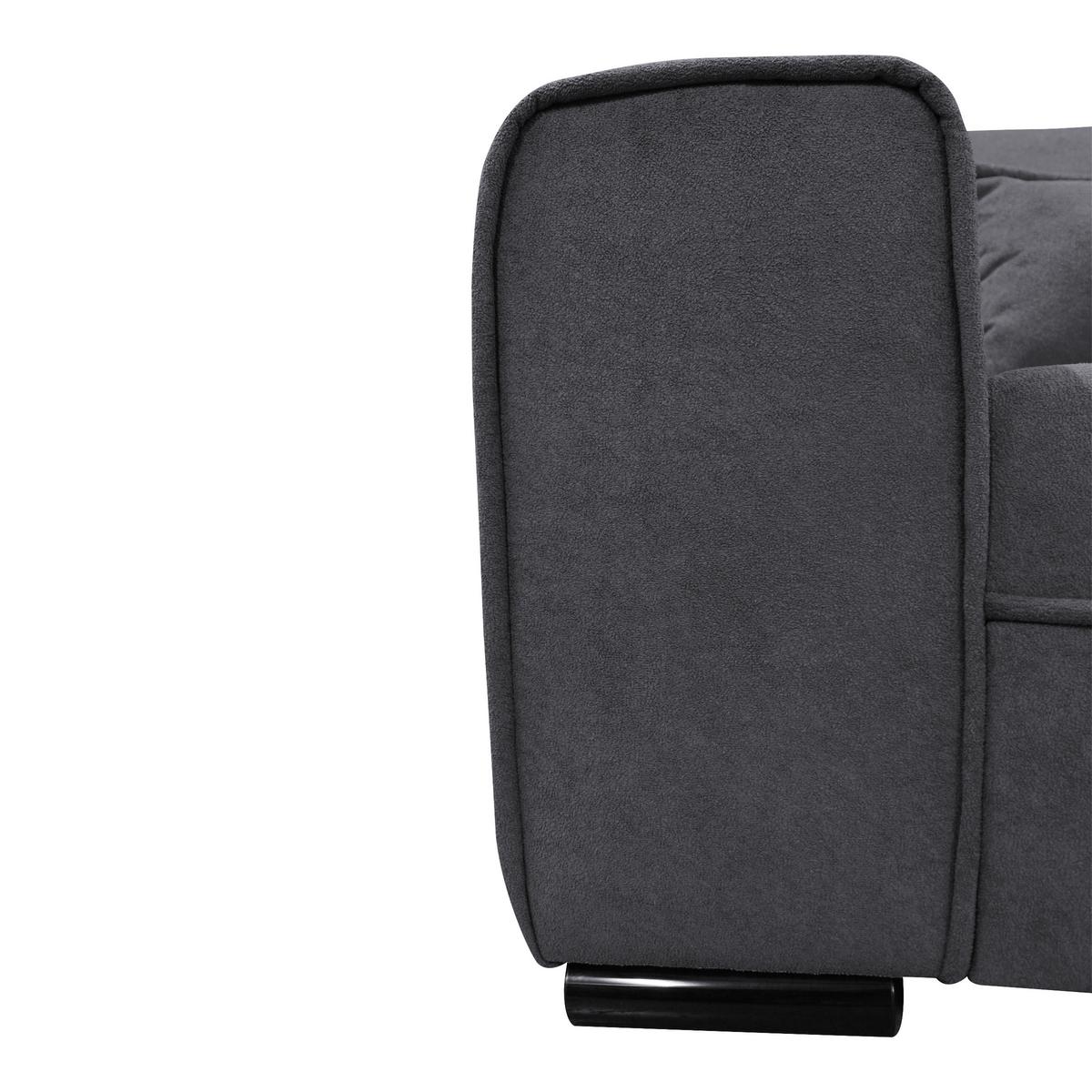 Ecksofa Classic Dunkelgrau 270x175 Cm - Dunkelgrau/Schwarz, Design, Textil (270/175cm) - MID.YOU