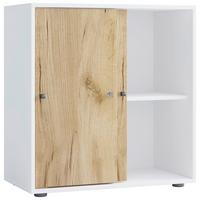 Regal Lona Weiß, Honigeiche Dekor B: 70cm - Honigeiche/Schwarz, Design, Holzwerkstoff (70/74/37cm) - MID.YOU