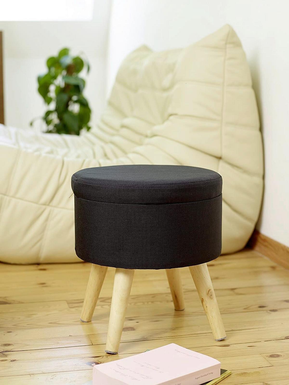 Hocker Max - Schwarz, Design, Textil (32,5/36/32,5cm) - Echtwerk