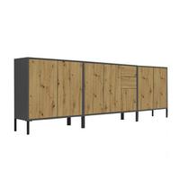 Sideboard Mailand Anthr./eiche Dekor B: 263,5cm - Anthrazit/Eiche Artisan, MODERN, Holzwerkstoff (263,5/86/33cm) - MID.YOU