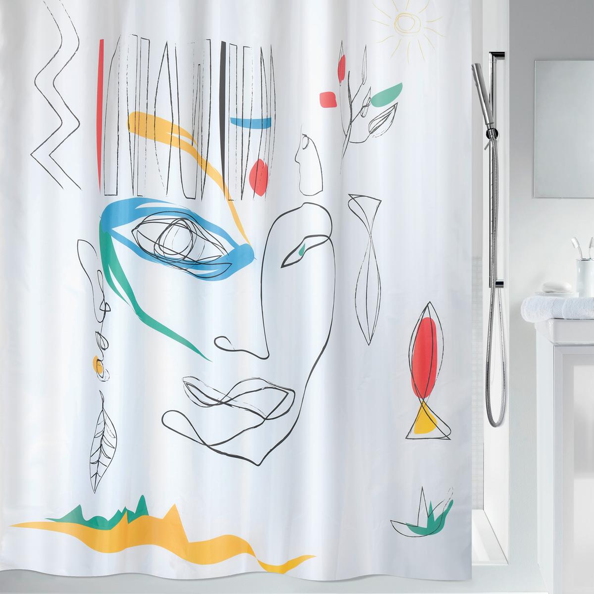 Duschvorhang in Mutlicolor Textil/Mischgewebe - Multicolor, Basics, Textil (180/200cm) - Spirella