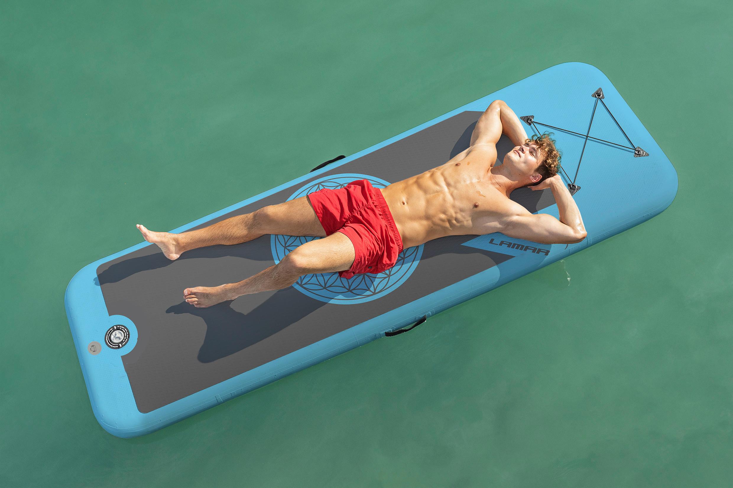 Stand-Up Paddle Board Aufblasbar Yoga Blau - Blau, Basics, Kunststoff/Metall (290/91/15cm)
