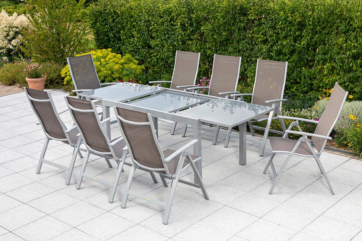 Gartenset Carrara - Taupe/Silberfarben, MODERN, Textil/Metall - Gardenson