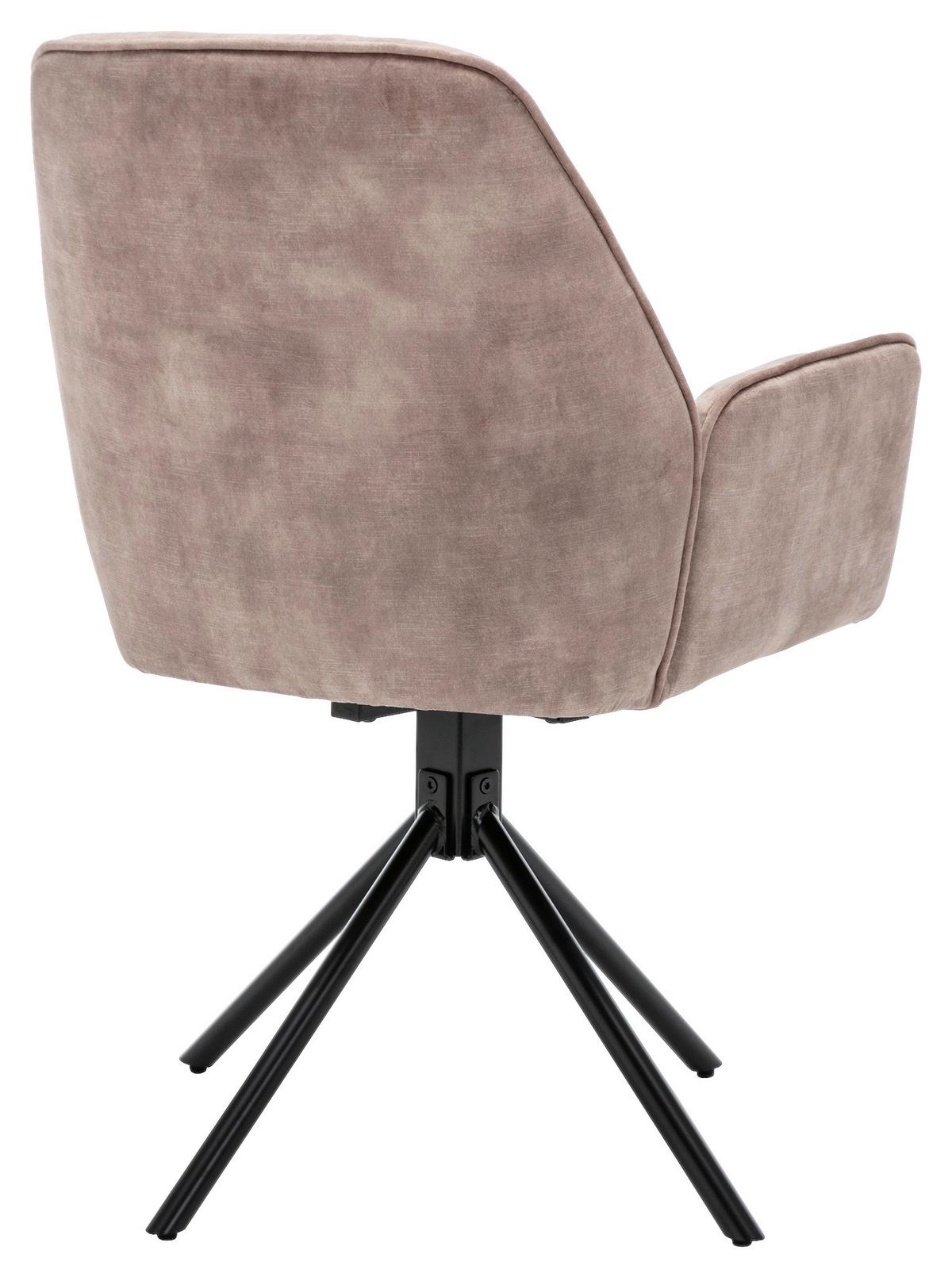 Esszimmerstuhl Sarina Beige/ Schwarz Gepolstert 2-Er Set - Beige/Schwarz, Basics, Textil/Metall (59,9/89/62cm) - MID.YOU