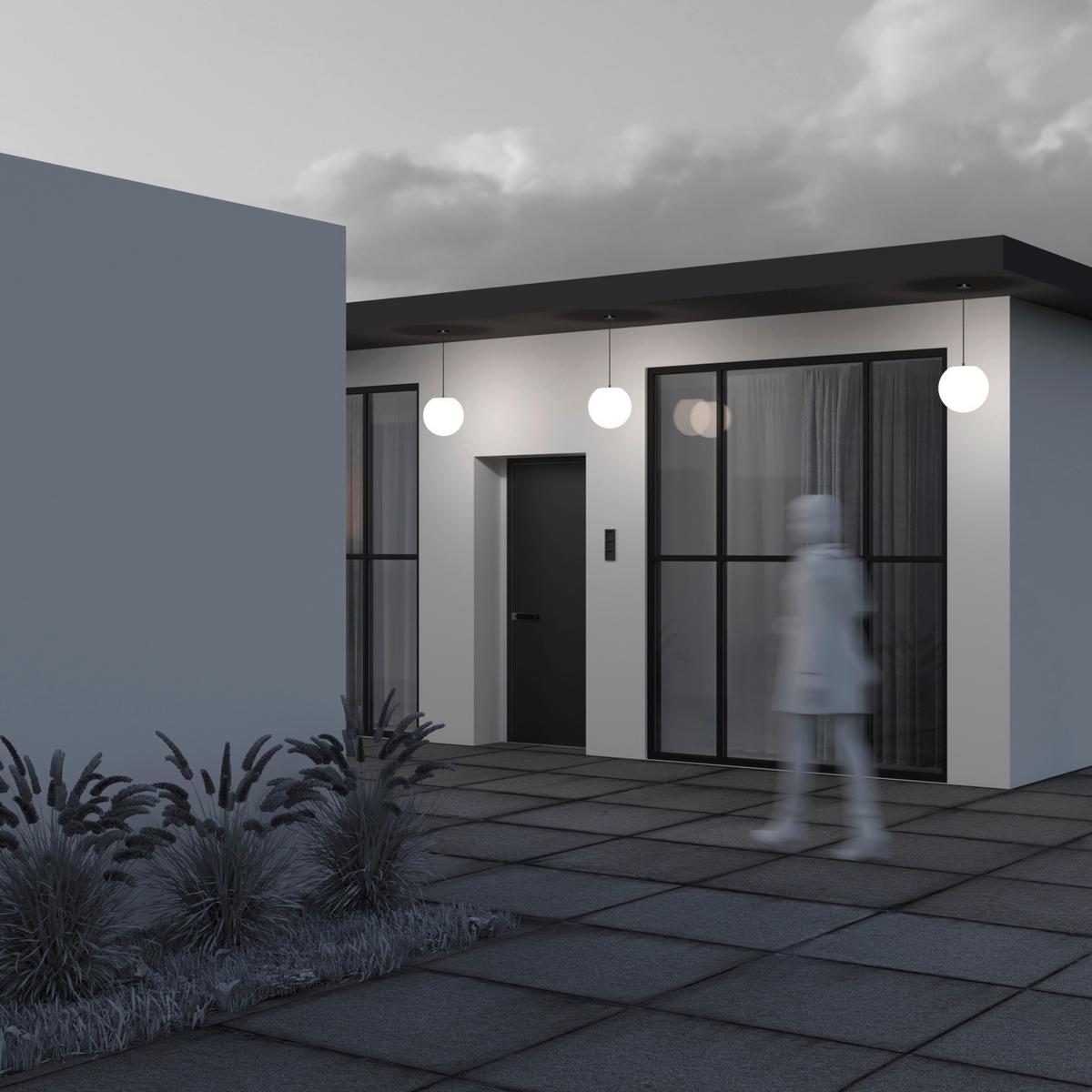 Außenleuchte Erda - Schwarz/Weiß, Basics, Kunststoff/Metall (30/36cm) - MAYTONI