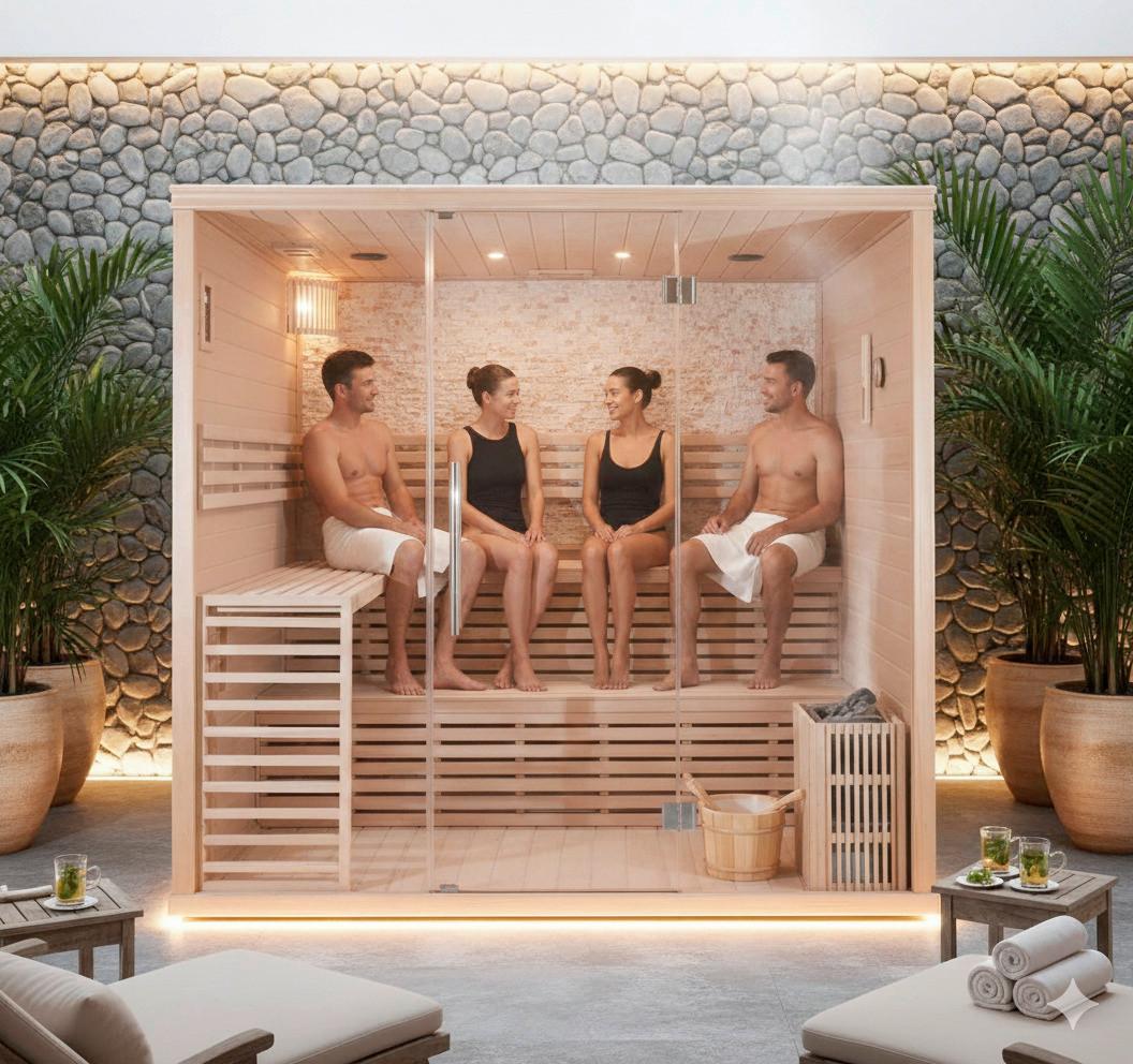 Sauna Lillehammer, 3 Sitzbänke Inkl. 3 Sitzbänke - Tannenholzfarben, Basics, Holz (200/210/170cm)