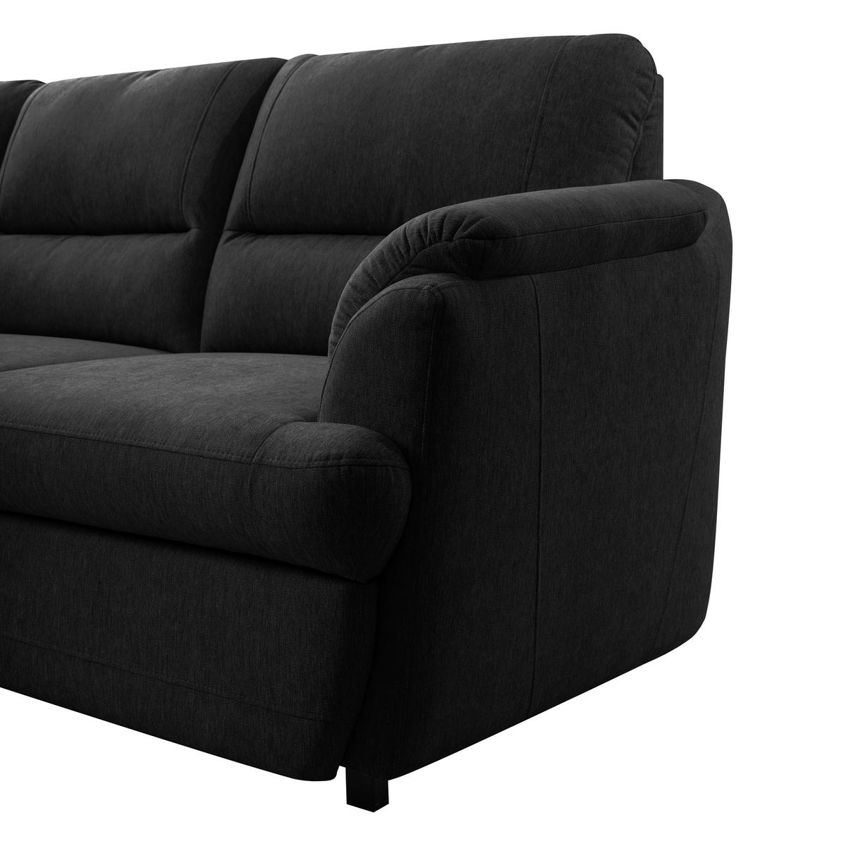 Ecksofa Gusto Graphitfarben S: 200x240 cm - Greige/Schwarz, Basics, Textil (200/240cm)
