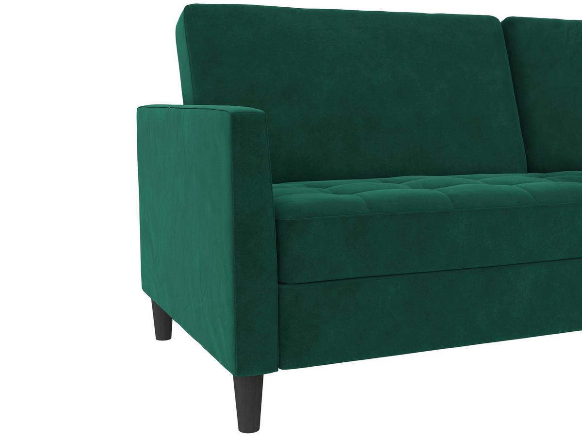 Schlafsofa Palermo Dunkelgrün, mit Schlaffunktion - Dunkelgrün/Schwarz, Basics, Textil (207/86/86cm) - Livetastic