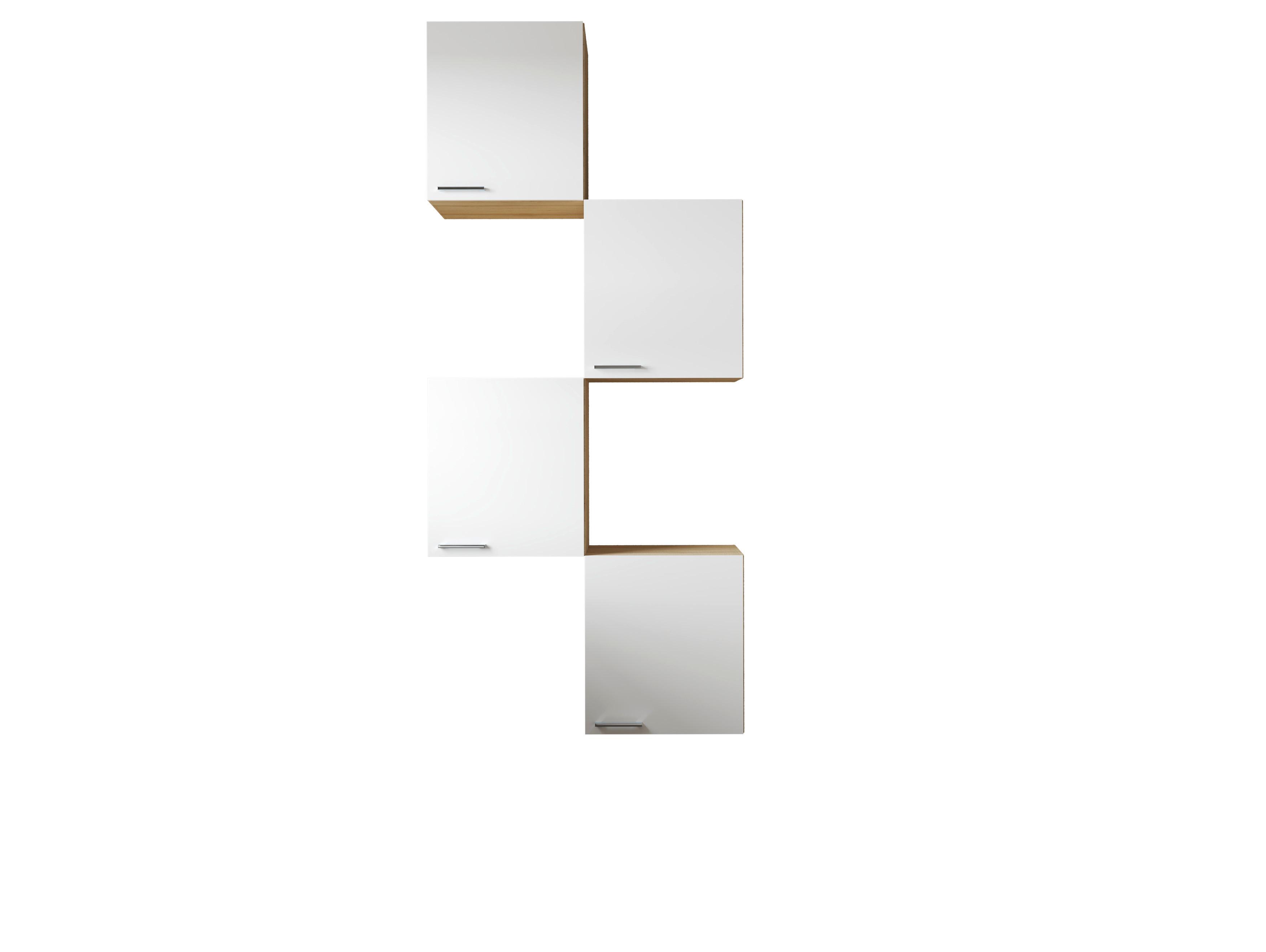 Küchenoberschrank Merle Weiß/Eiche Dekor B:100cm - Eichefarben/Weiß, Basics, Holzwerkstoff (100/224,4/34,6cm) - Respekta