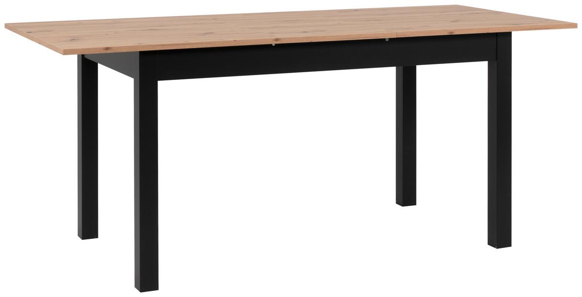 Esstisch Ausziehbar Coburg 120-160x70x76,5 Cm Schwarz - Schwarz/Eiche Artisan, Basics, Holzwerkstoff (120/70/76,5cm) - MID.YOU