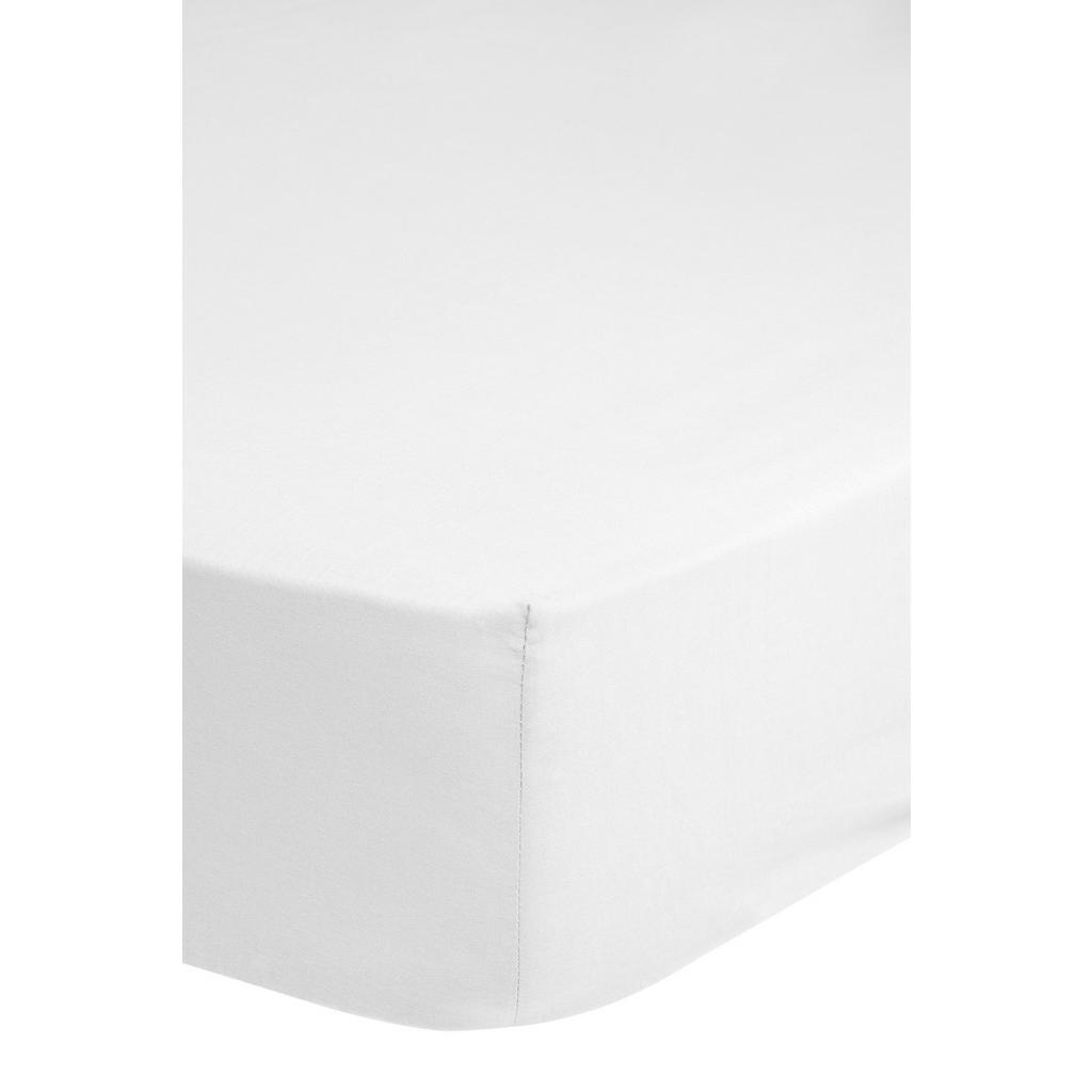 Spannleintuch Satin Weiß 140x200 cm Baumwolle