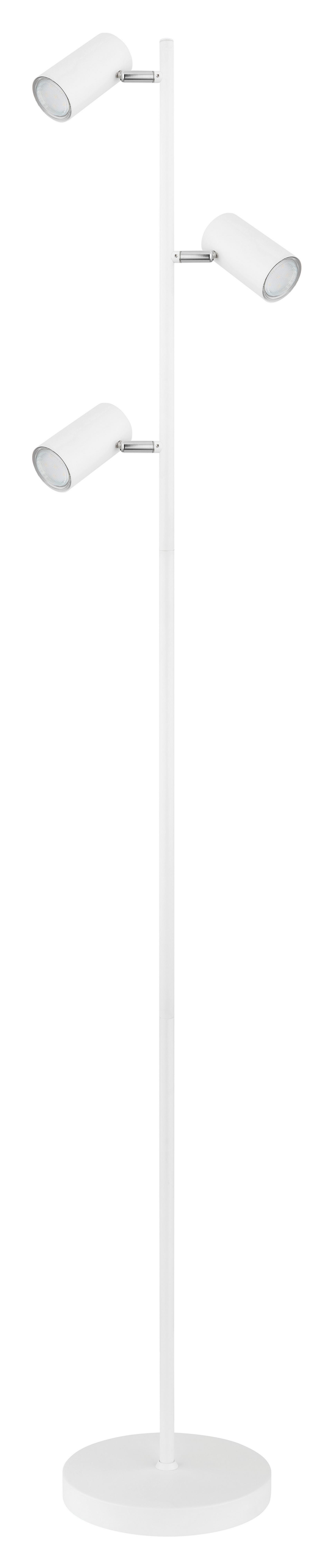 Stehlampe Weiß Mit Schalter + Verstellbar - Weiß, Design, Metall (25/23/154cm) - Globo