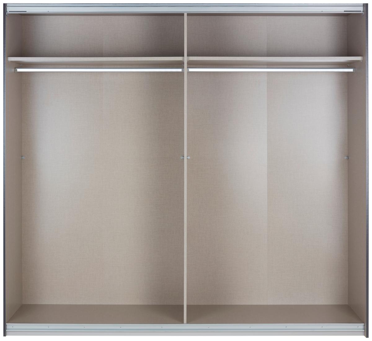 Schwebetürenschrank Glasfront 226 Cm Feldkirch 9, Grau - Dunkelgrau/Grau Hochglanz, MODERN, Glas/Holzwerkstoff (225/210/62cm)