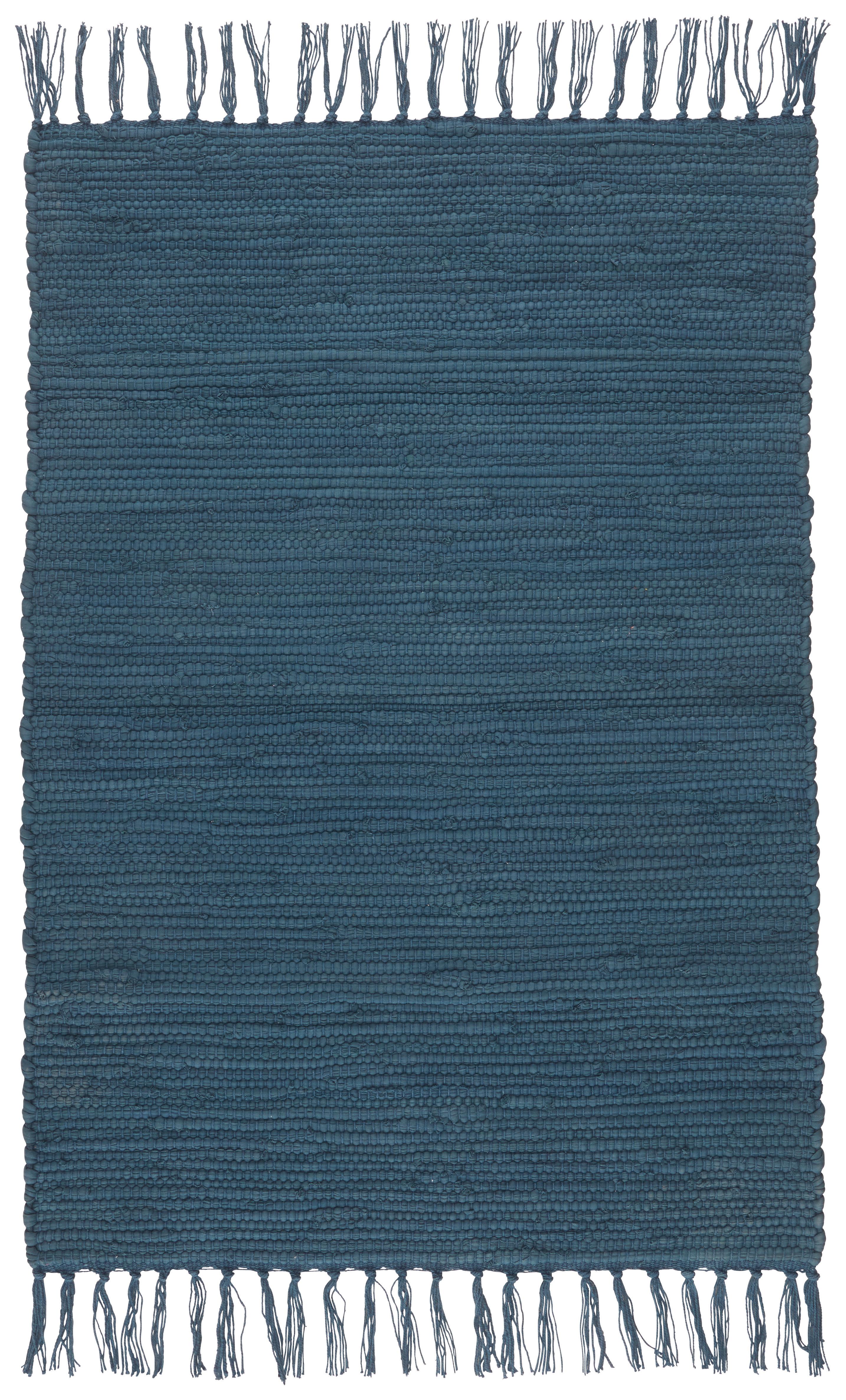 Plátaný Koberec Julia 1, 60/90cm, Tm. Modrá - tmavomodrá, Romantický / Vidiecky, textil (60/90cm) - Modern Living