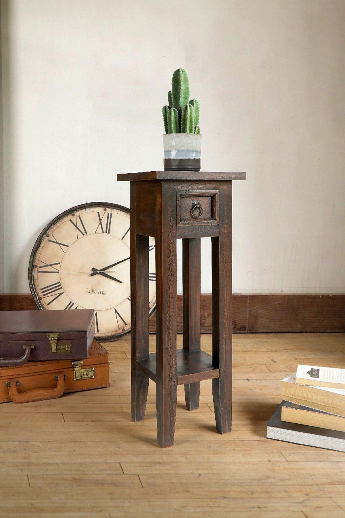 Beistelltisch Padea - Braun, Basics, Holz (25/25/67cm) - Gardenson