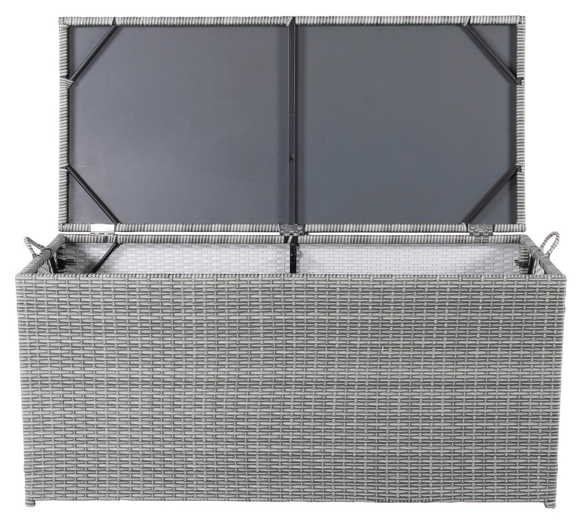Kissenbox London - Grau, KONVENTIONELL, Kunststoff (130/61/60cm) - Gardenson