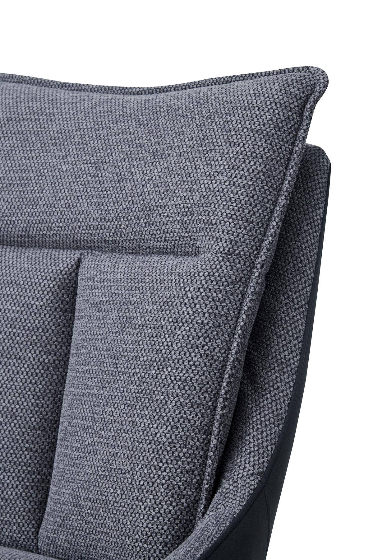 Armlehnstuhl Emilia Webstoff grau, B: 55cm - Schwarz/Grau, MODERN, Holz/Textil (55/88/65cm)