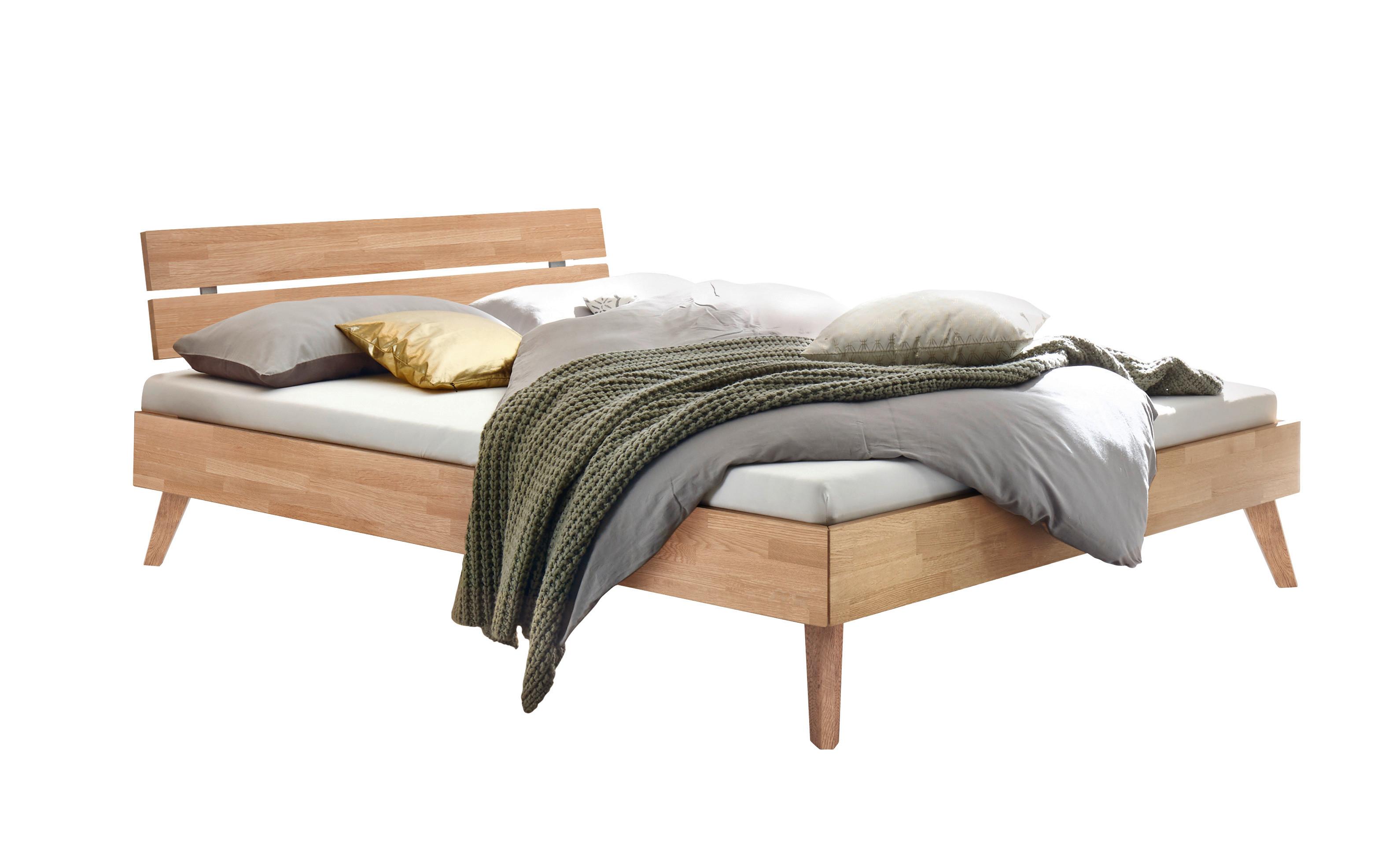 Bett Ortona Eiche 200x200 Cm - Eiche Bianco/Eichefarben, Design, Holz (200/200cm) - Hasena