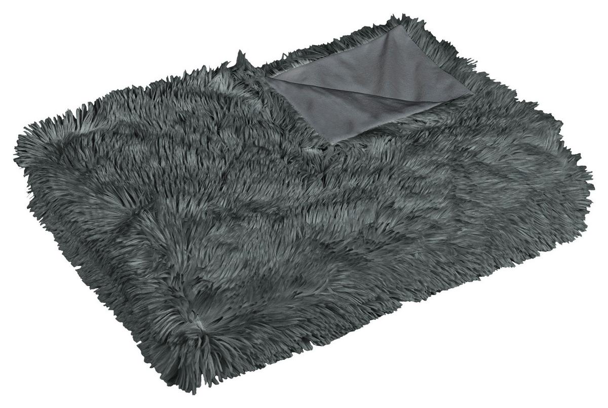 Kuscheldecke Carina Anthrazit 150x200 cm Doubleface - Anthrazit, MODERN, Textil (150/200cm) - Luca Bessoni