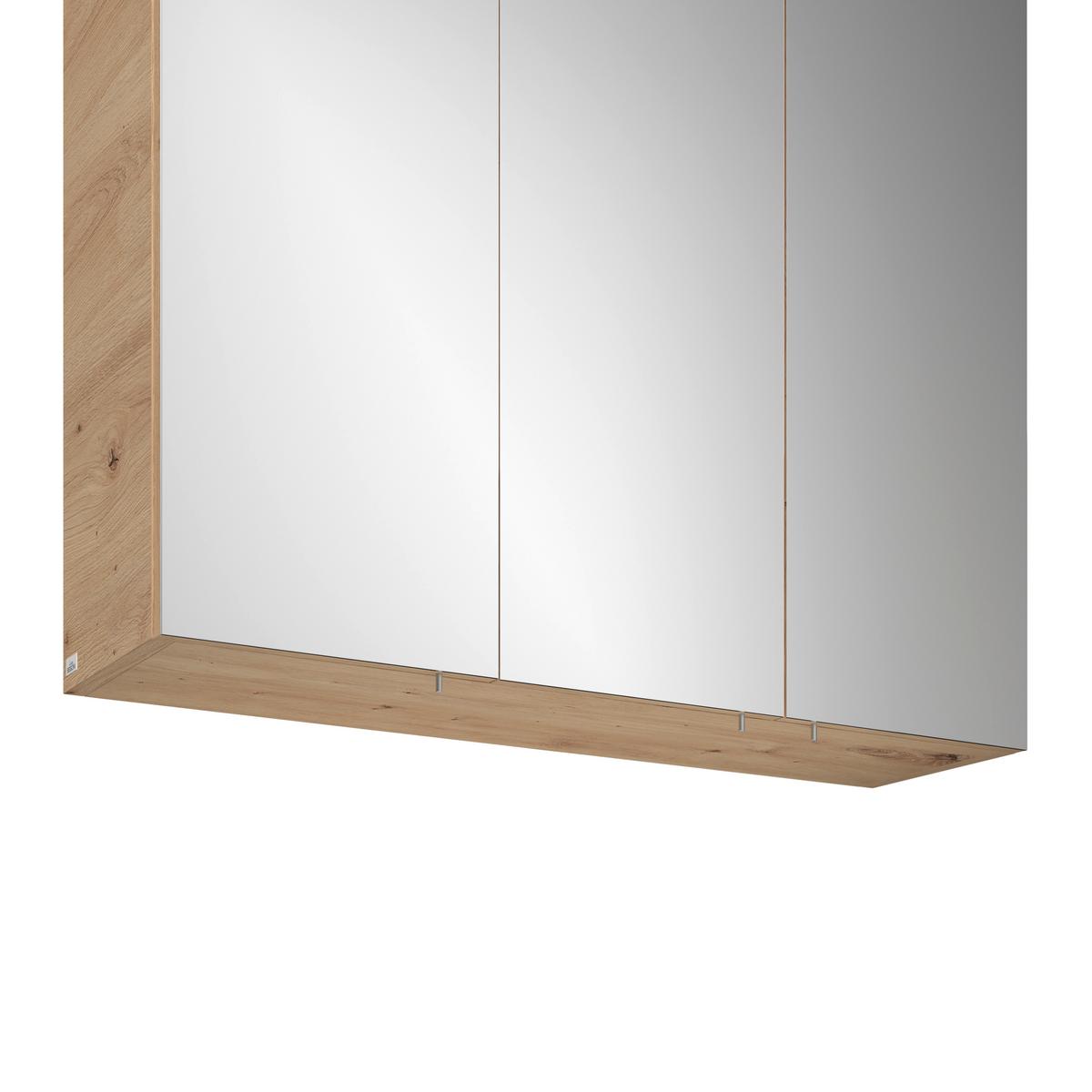 Tükrös Szekrény Avensis - tölgyfa színű/átlátszó, Modern, faalapú anyag/üveg (75/73/20,5cm) - Luca Bessoni