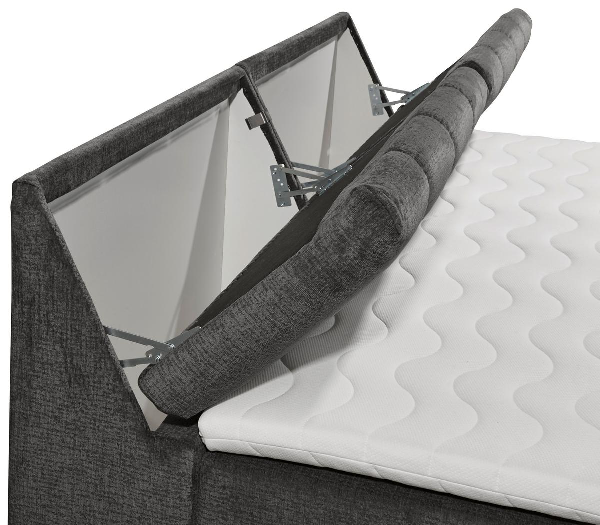 Boxspringbett Elkford 6 Mit Topper & Bettkasten 240x200 - Grau, MODERN, Holzwerkstoff/Textil (240/200cm) - MID.YOU