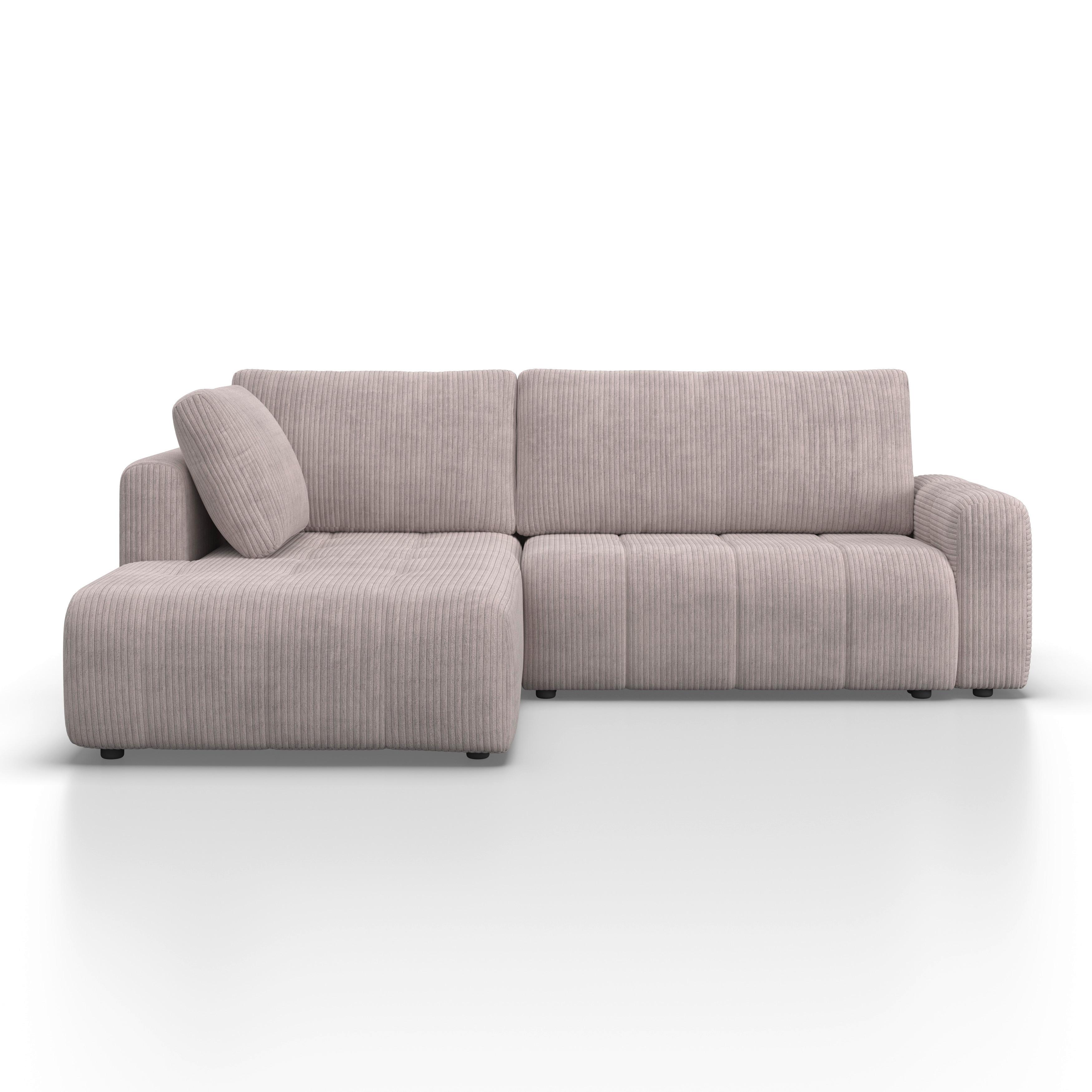 Sedací souprava GIA, levá světle šedá - černá/světle šedá, Moderní, dřevo/textil (261/197cm) - Bessagi Home