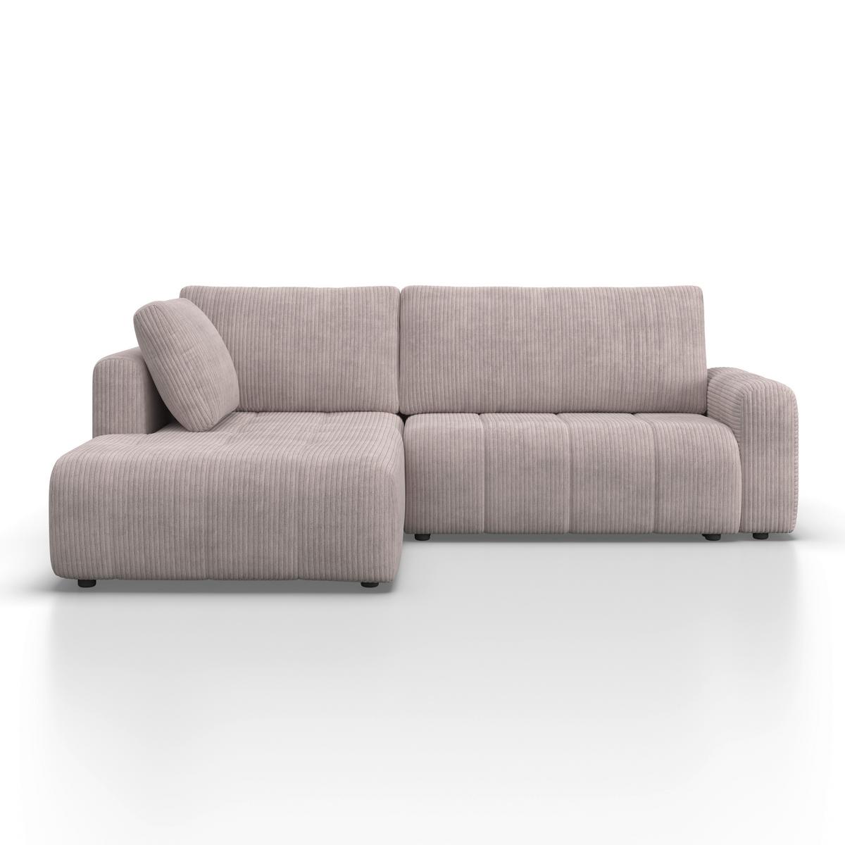 Sedací souprava GIA, levá světle šedá - černá/světle šedá, Moderní, dřevo/textil (261/197cm) - Bessagi Home